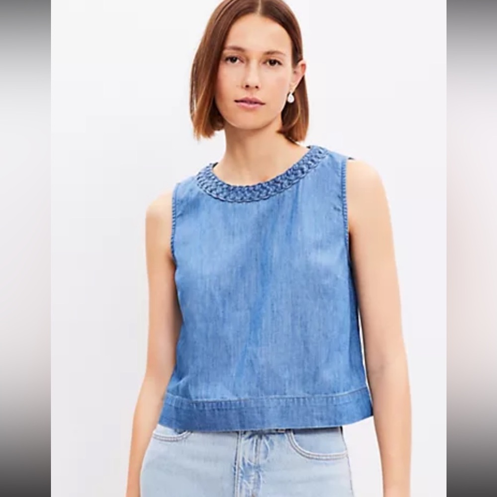 LOFT Denim Sleeveless Top‎ – Size Small